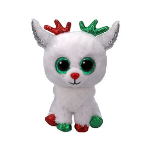 Peluche Beanie Boo's Noël 15cm Snowdrop le renne blanc 