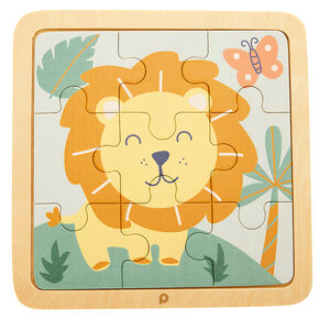 Puzzle 9 pièces en bois Lion 