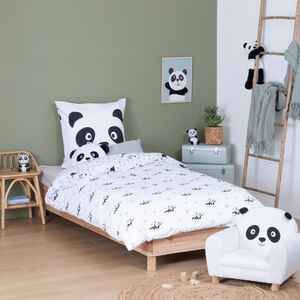 Set housse et taie panda Andy réversible 140 x 200 cm 
