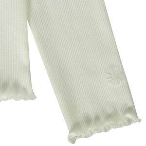 T-shirt manches longues côtelé avec fleur brodée pour fille 