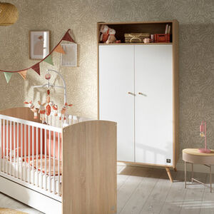 Armoire 2 portes access - Bois/Blanc 