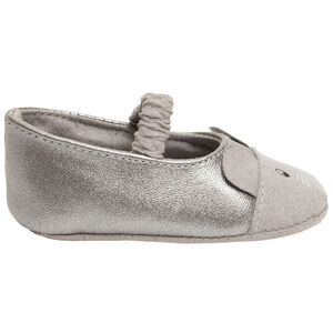 Babies souples argentées motif souris pour bébé fille 