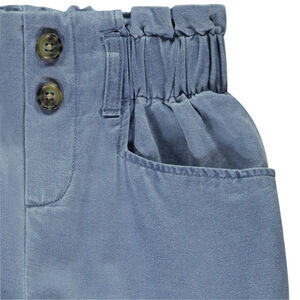 Pantalon fluide en toile avec taille élastiquée pour fille 