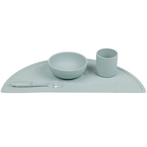 Set repas enfant - Silicone - Vert/étoiles - 4 Pcs  