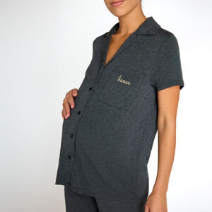 Set pyjama de grossesse en jersey uni brodé 