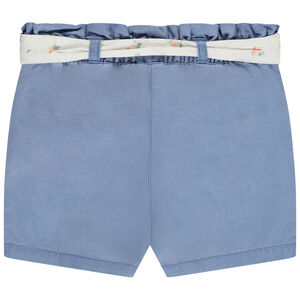 Short en toile avec ceinture à nouer pour bébé fille 