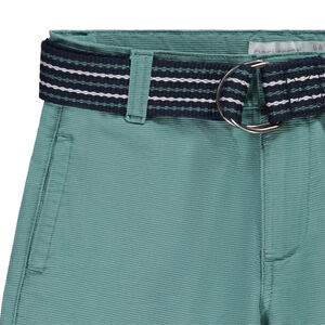 Pantalon en toile avec ceinture rayée à double boucles pour garçon 