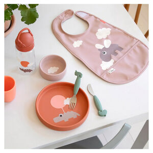 Bavoir avec velcro Happy clouds rose 