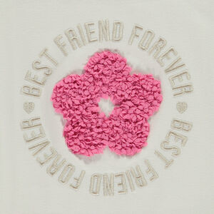 T-shirt manches courtes avec fleur effet pétales 3D pour fille 