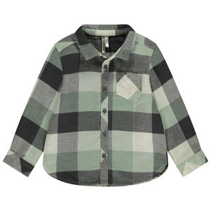 Chemise manches longues à carreaux avec poche pour garçon 