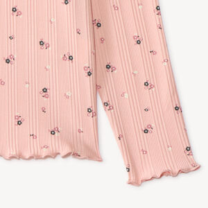 T-shirt manches longues fille imprimé fleuri 