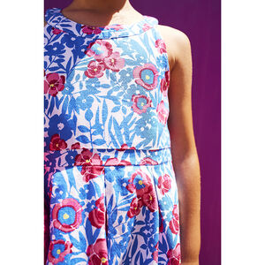 Robe patineuse imprimé fleuri pour fille 