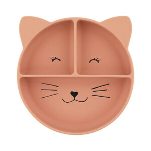 Assiette à compartiments en silicone avec ventouse Mrs. Cat 