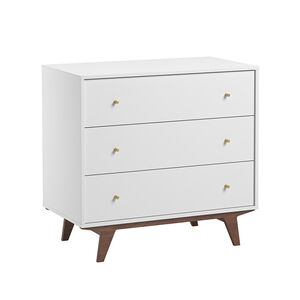 Commode à 3 tiroirs Mid II blanc/noix 
