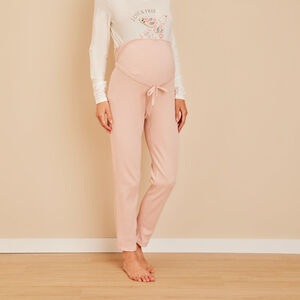 Pyjama de grossesse et d'allaitement en coton oeko-tex - Fuschia/Bleu -  Reste L - NUIT ET HOMEWEAR DE GROSSESSE - maman-cigogne