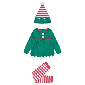 Pyjama lutin de Noël en polaire esprit déguisement avec ensemble et bonnet 