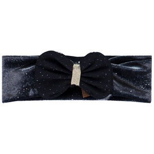 Bandeau pailleté bi-matière à nœud pour bébé fille 