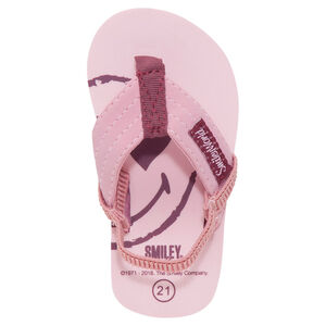 Tongs à large bride et lanière élastiquée Smiley 