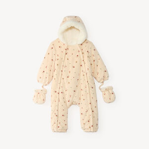 Pilote bébé fille en velours imprimé doublé sherpa 