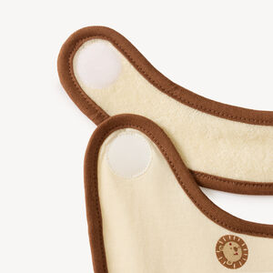 Lot de 2 bavoirs bébé motif lion ludique 