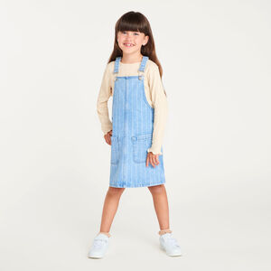 Robe salopette fille en denim 