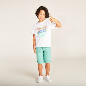 T-shirt manches courtes print en relief Stitch Disney pour garçon 
