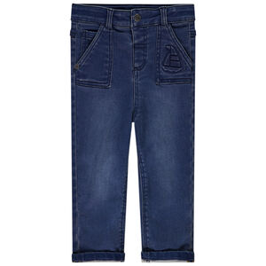 Jean en denim avec print en relief voilier pour bébé garçon 