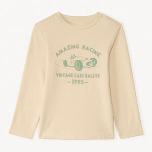 T-shirt manches longues print automobile pour garçon 