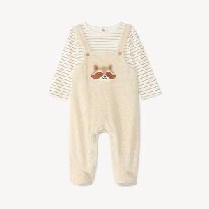 Dors-bien bébé garçon en velours style salopette 