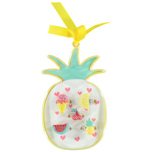 Lot de 5 bagues fantaisie + boîte ananas pour fille 