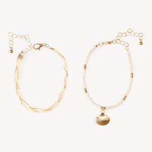 Lot de 2 bracelets en perles pour fille 