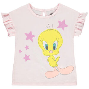 T-shirt manches courtes volantées print Titi pour bébé fille 