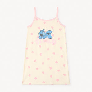 Chemise de nuit à bretelles imprimé cœur Stitch Disney pour fille 