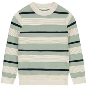 Pull en tricot fantaisie rayé pour garçon 
