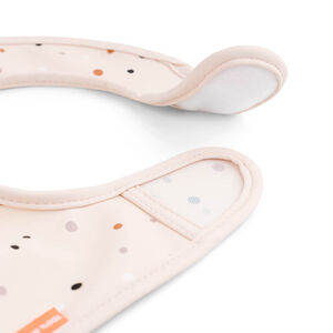 Lot de 2 bavoirs avec attache en velcro - Rose 