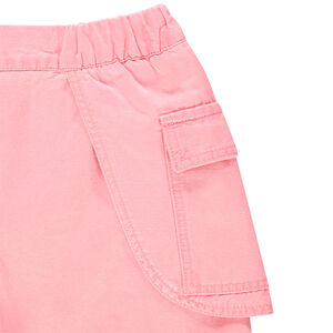 Short en twill à pan arrondi et poche 