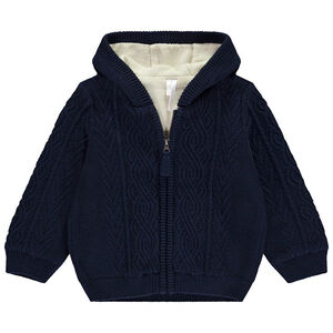 Gilet en tricot uni fantaisie torsadé pour bébé garçon  