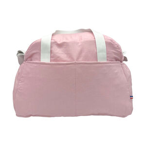 Sac à langer en lin "La vie est belle en famille" rose 