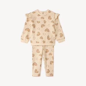 Ensemble de jogging bébé fille motifs coeurs 