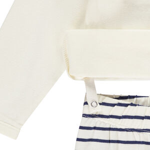 Set pyjama 2 pièces avec baleine et rayures pour bébé avec finitions différentes selon l'âge 