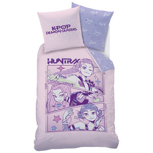 Parure de lit 2 pièces KPop Demon Hunters Heart - Rose 