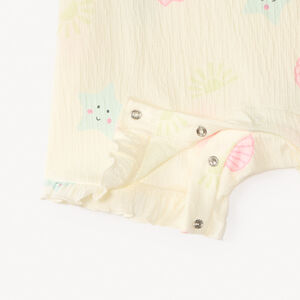 Combinaison courte imprimé plage pour bébé fille  