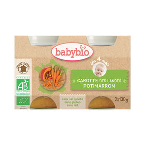 Petit pot carotte et potimarron bio - 2x130g 