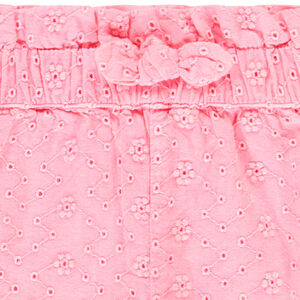 Short uni en broderie anglaise avec nœud pour bébé fille 