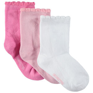 Lot de 3 paires de chaussettes festonnées pour bébé fille 