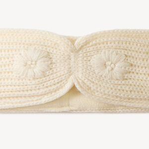 Bandeau bébé fille en maille avec fleurs brodées 