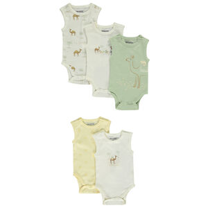 Lot de 5 bodies débardeurs motifs dromadaires pour bébé garçon 