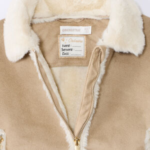 Veste en suédine contrecollée fausse fourrure pour fille 