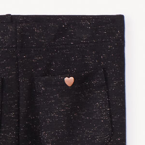 Legging milano à lurex avec rivets cœur fille 