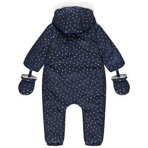 Combi-pilote imprimée coeurs doublée sherpa pour bébé fille 